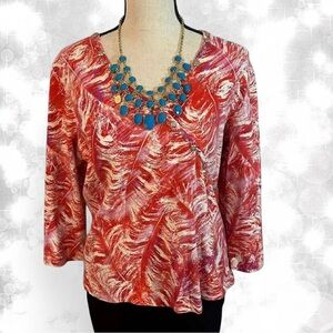 Hearts Of Palm Boho Beachy Long Sleeve Blouse